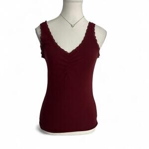 Hollister Y2K Slim Lace Tank In Color Wine Size Medium